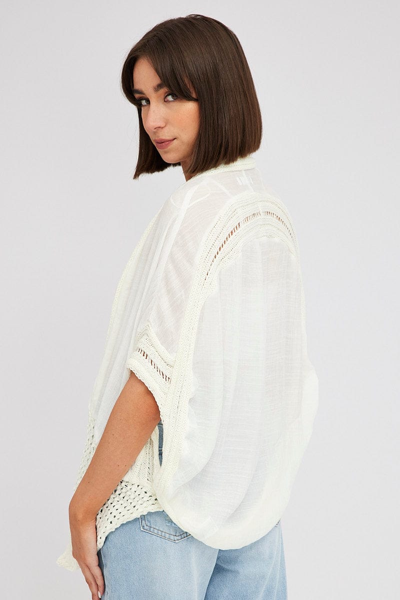 White Kimono Short Sleeve for Ally Fashion