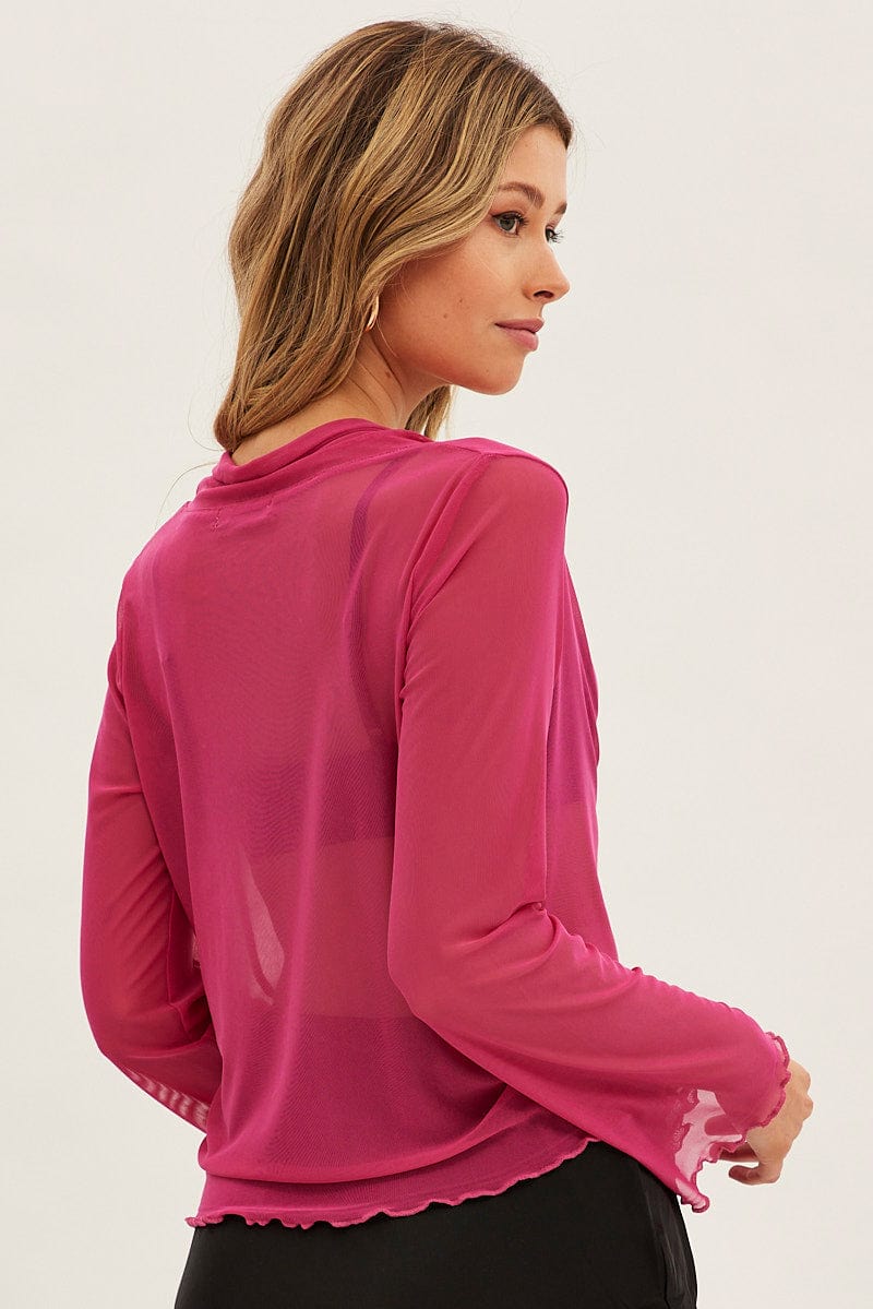 Pink 2025 mesh cardigan