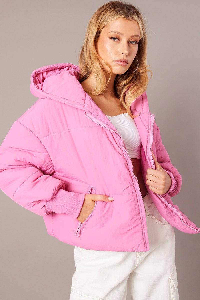 Pink Puffer with Long Sleeve for Ally Fashion