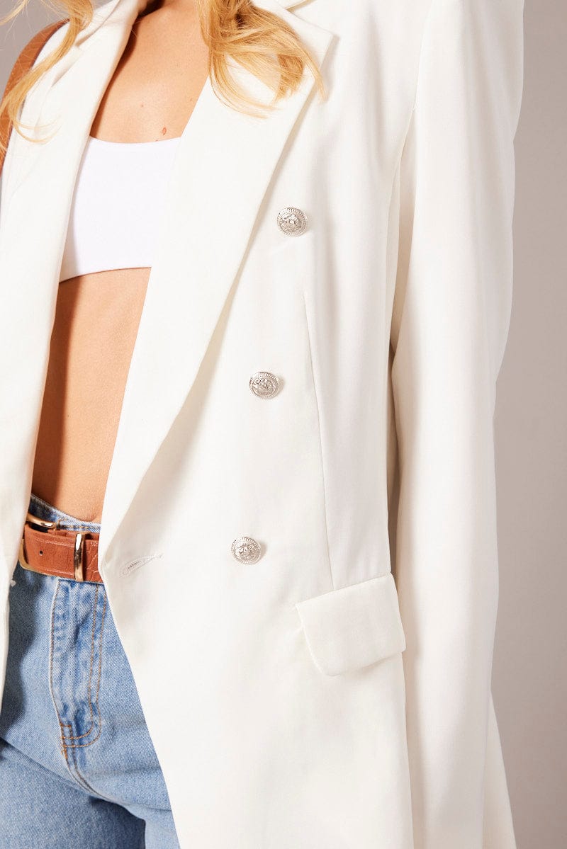 White Blazer Long Sleeve for Ally Fashion