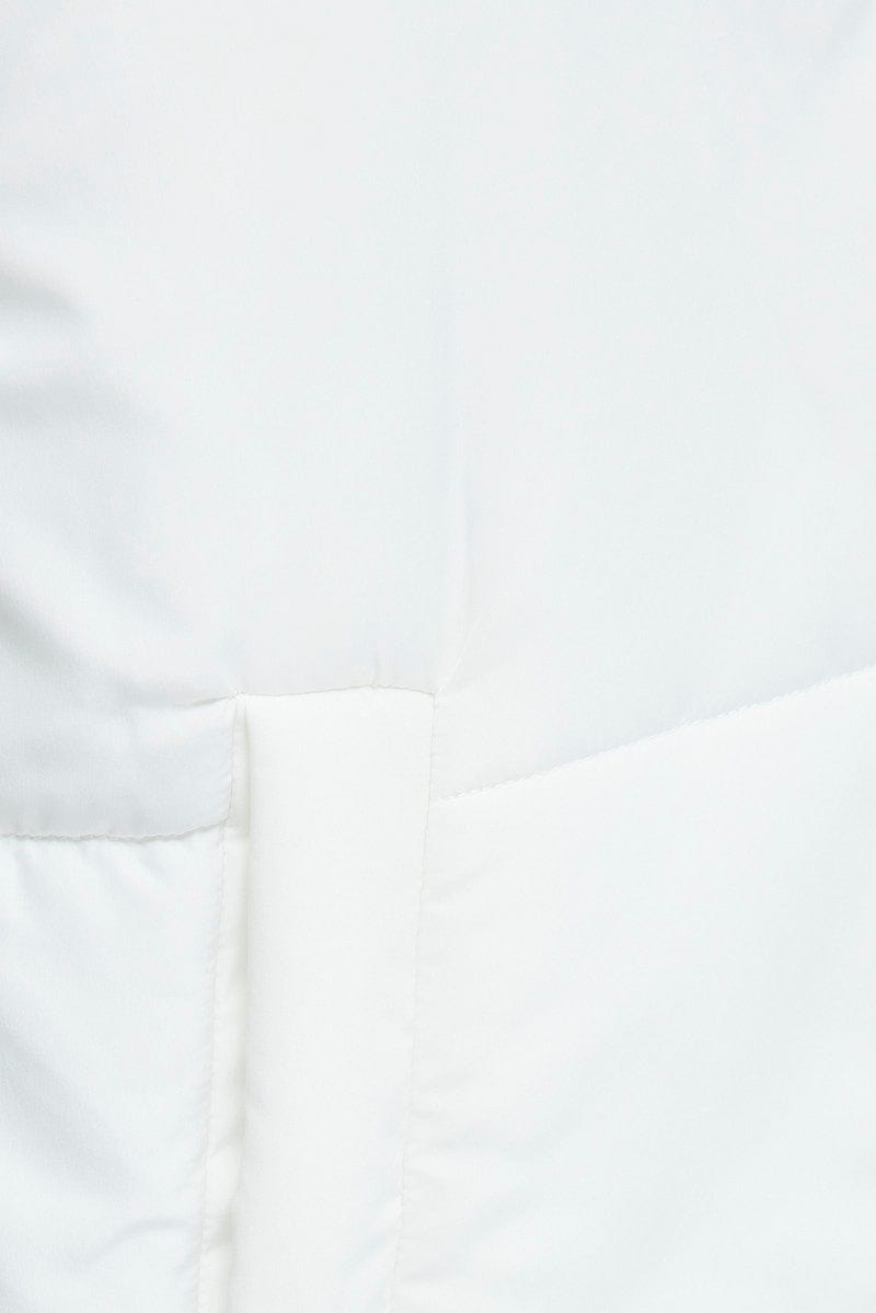 White Puffer Sleeveless Zip Thru for Ally Fashion