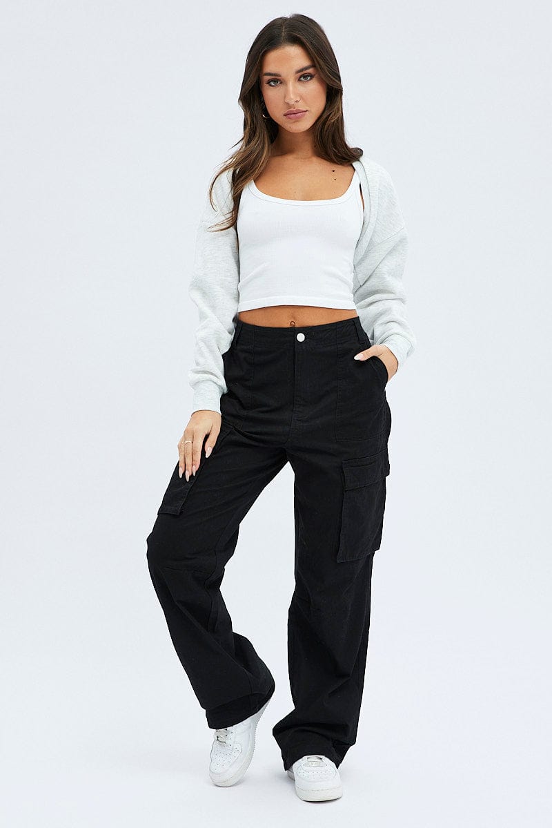 Grey Bolero Long Sleeve Crop for Ally Fashion