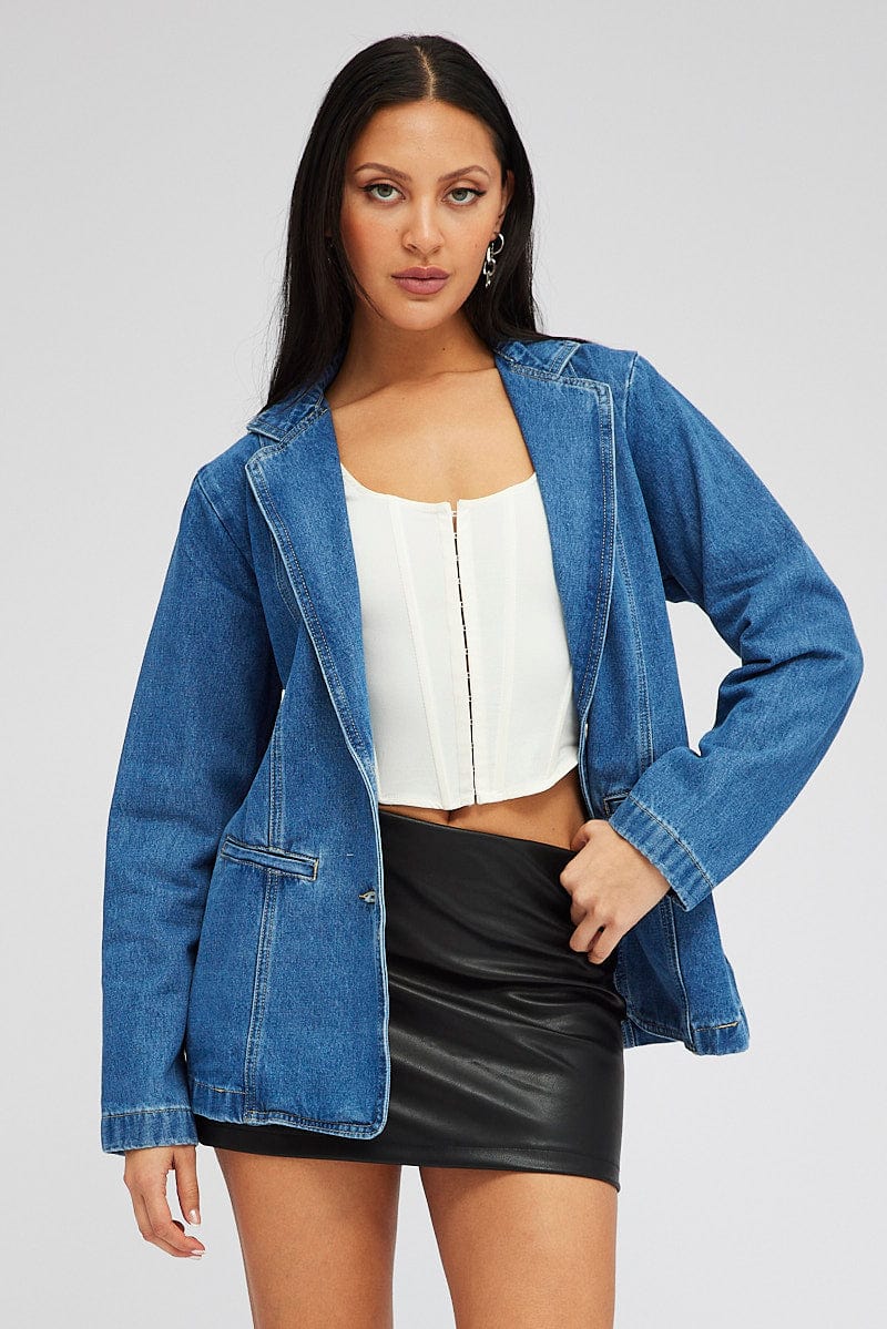 Denim Denim Jacket Long Sleeve for Ally Fashion