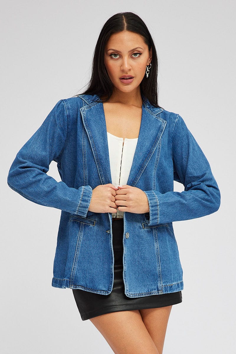 Denim Denim Jacket Long Sleeve for Ally Fashion