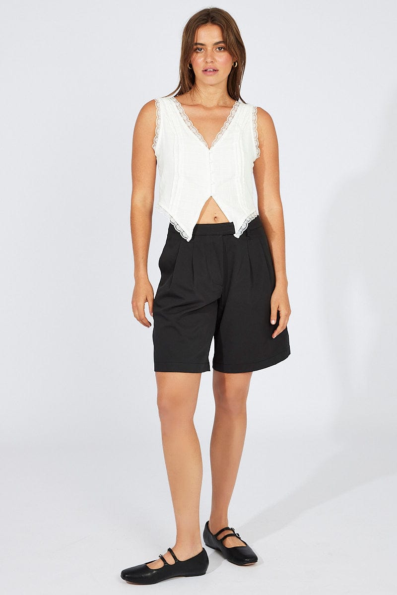 White Cami Top Sleeveless for Ally Fashion