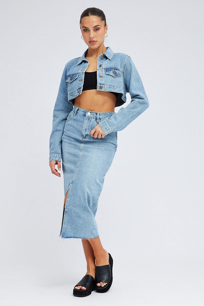 Denim Denim Jacket Long Sleeve for Ally Fashion