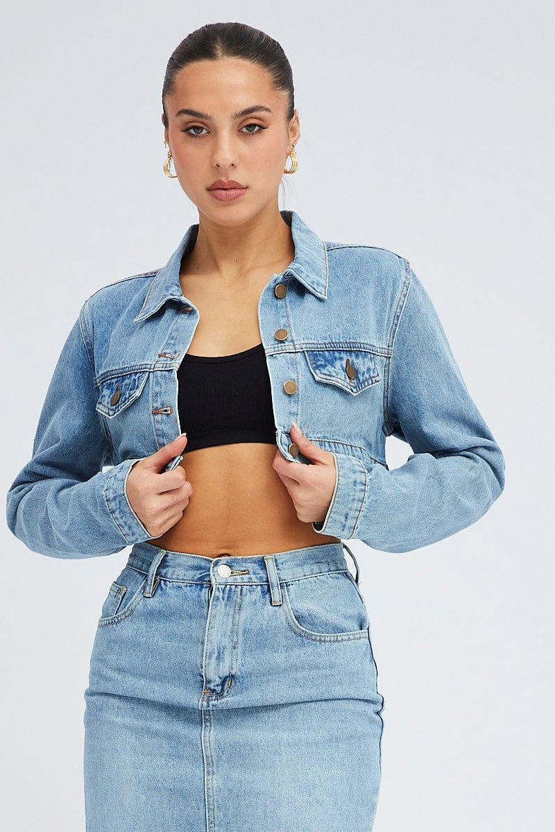 Denim Denim Jacket Long Sleeve for Ally Fashion