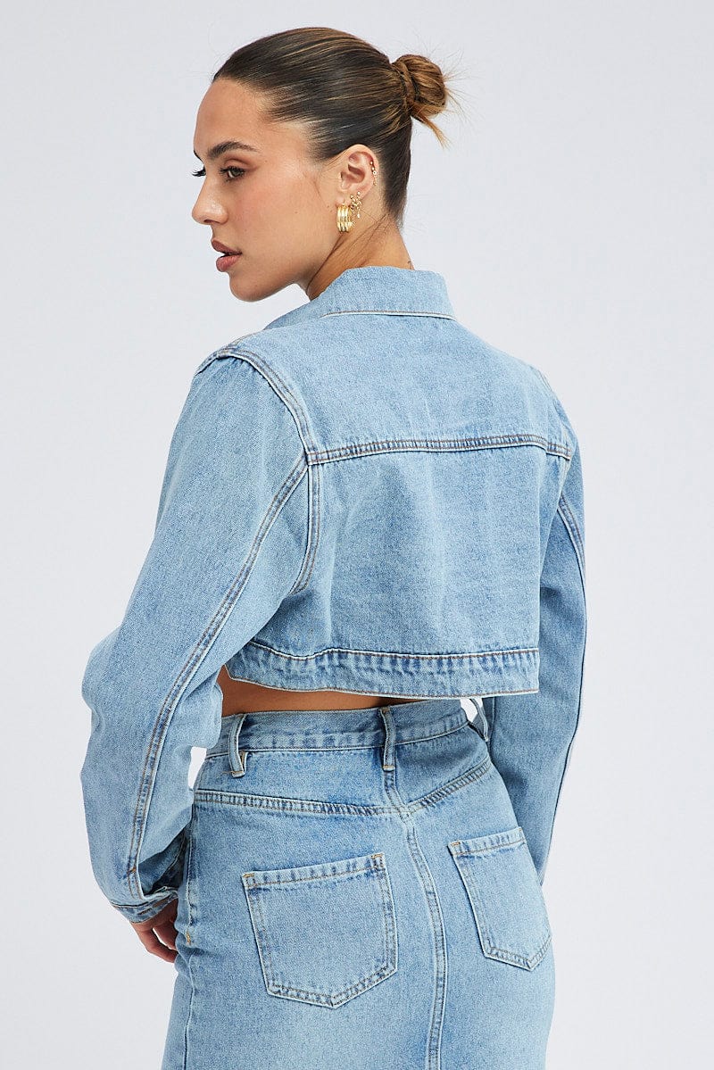 Denim Denim Jacket Long Sleeve for Ally Fashion