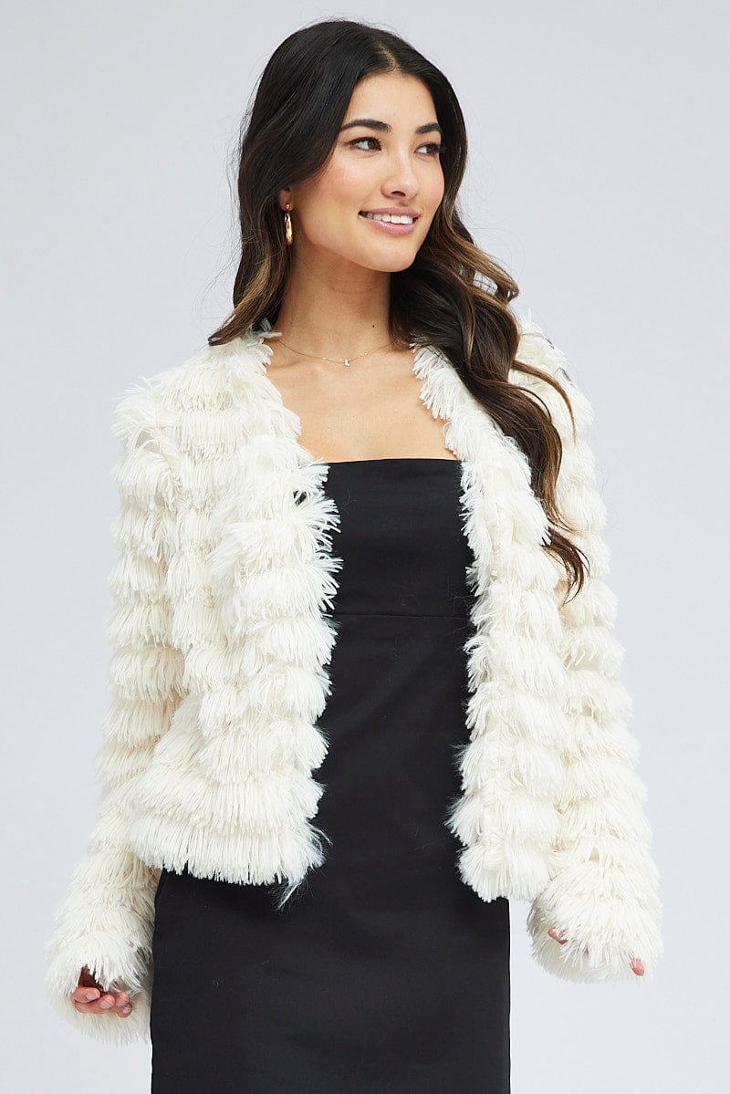 Women's Belted White Mink Fur Jacket - 100% Real Fur - Haute Acorn