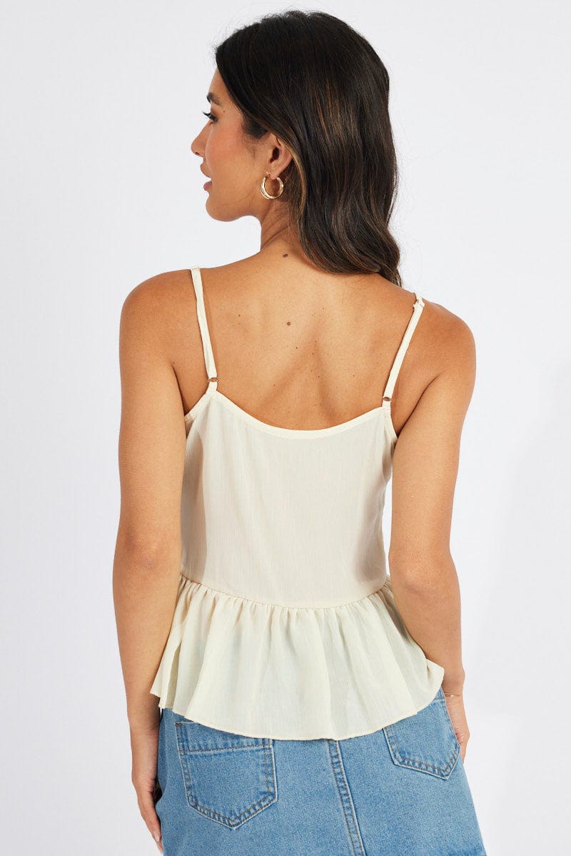 White Tie Up Top Singlet for Ally Fashion