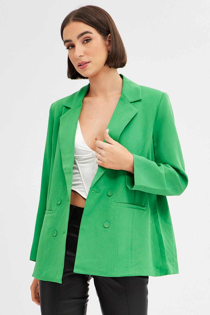 Green Workwear Jacket Long Sleeve for Ally Fashion