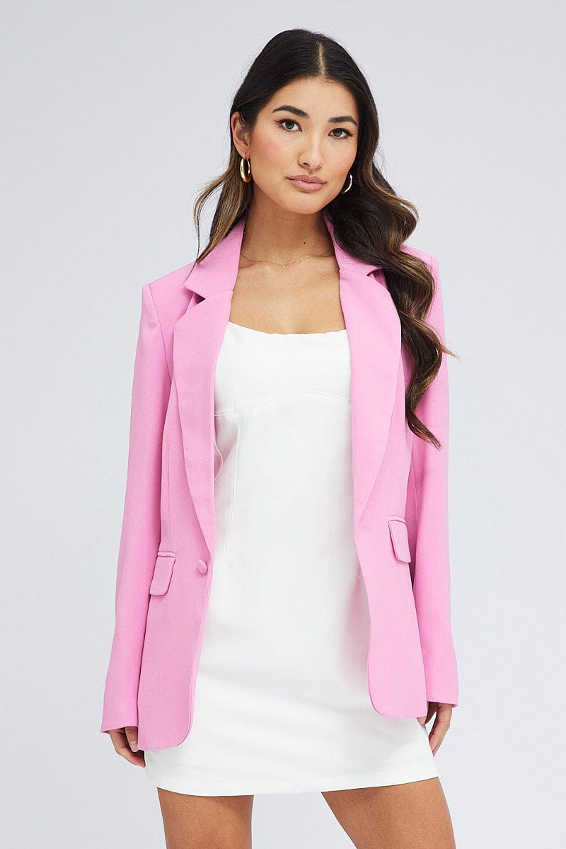Pink Blazer Long Sleeve for Ally Fashion