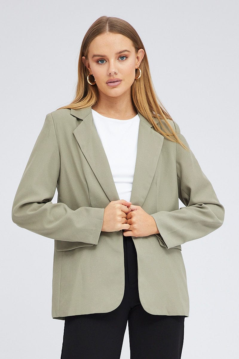 Green Blazer Long Sleeve for Ally Fashion