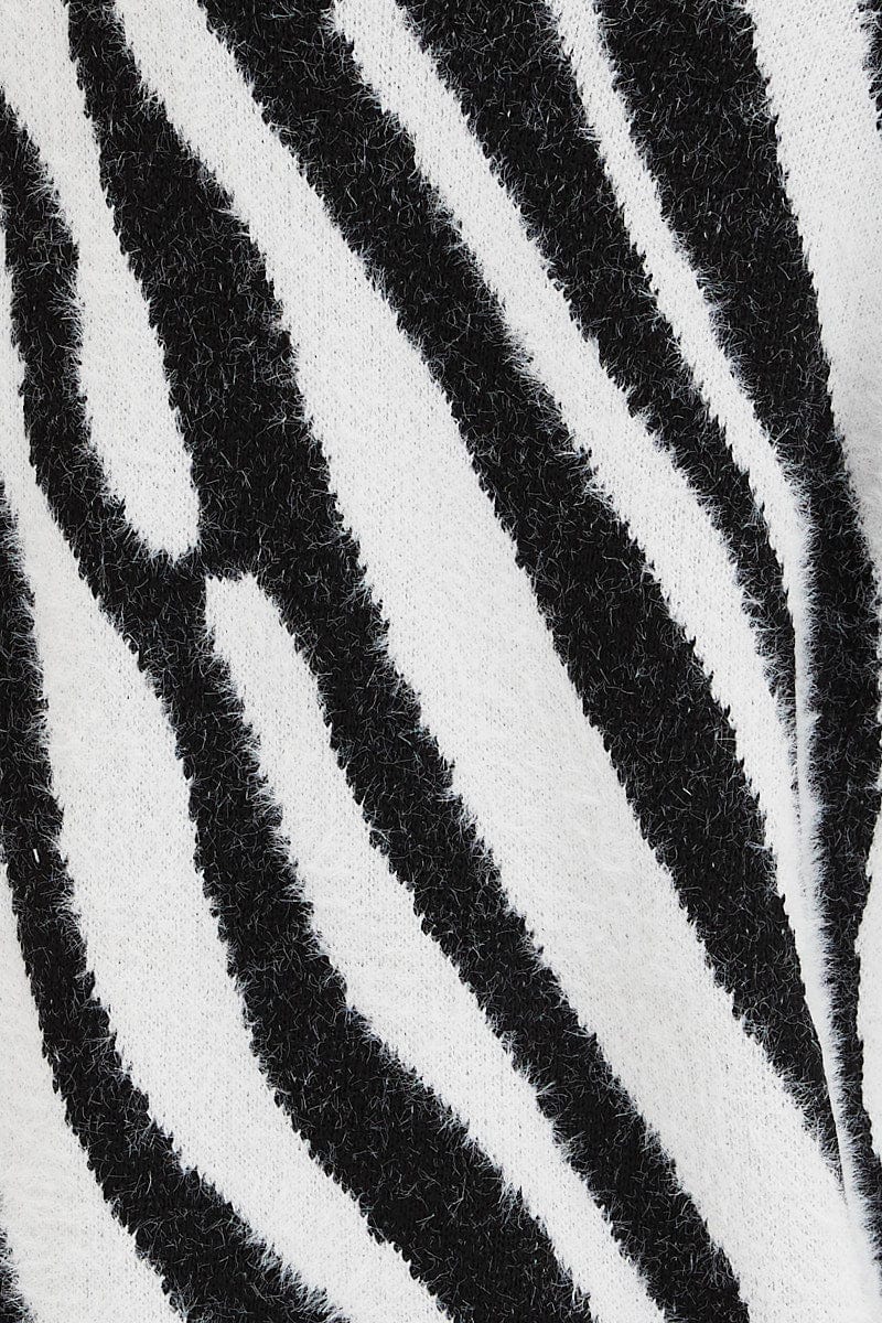 OVERSIZED CARDIGAN Animal Print Knit Cardigan Long Sleeve Longline for Women by Ally