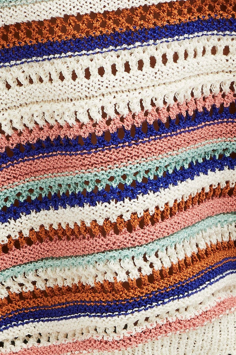 OVERSIZED CARDIGAN Stripe Knit Cardigan Long Sleeve V-Neck for Women by Ally
