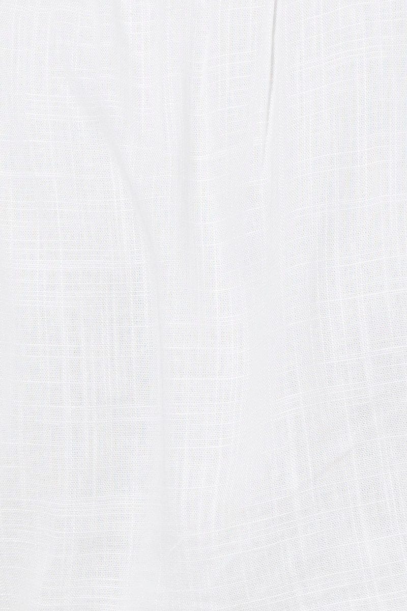 PEPLUM White Peplum Blouse Short Sleeve Linen for Women by Ally