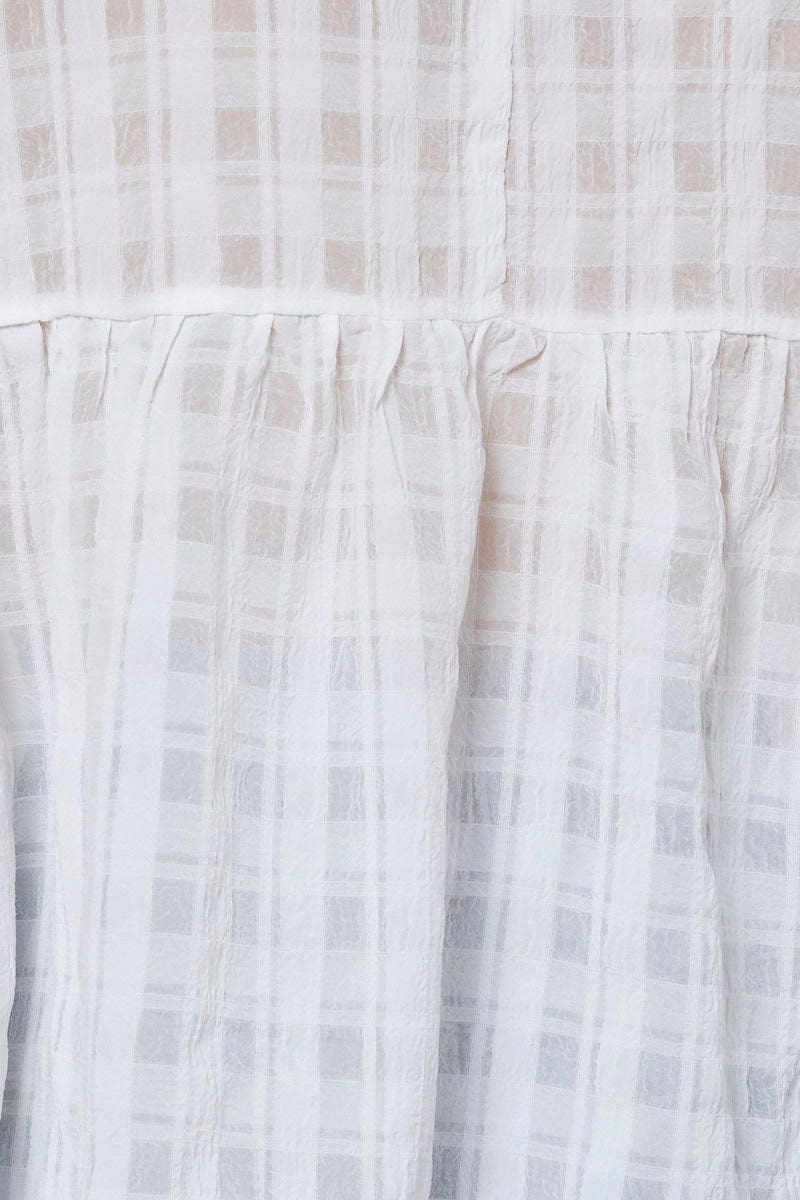 PEPLUM White Top Short Sleeve Crew Neck Linen for Women by Ally