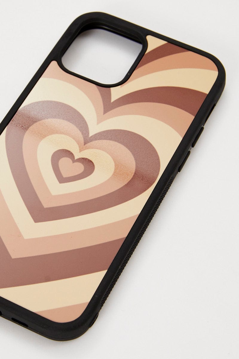 PHONE ACCESSORIES Brown Heart Phone Cover I Phone 12 for Women by Ally