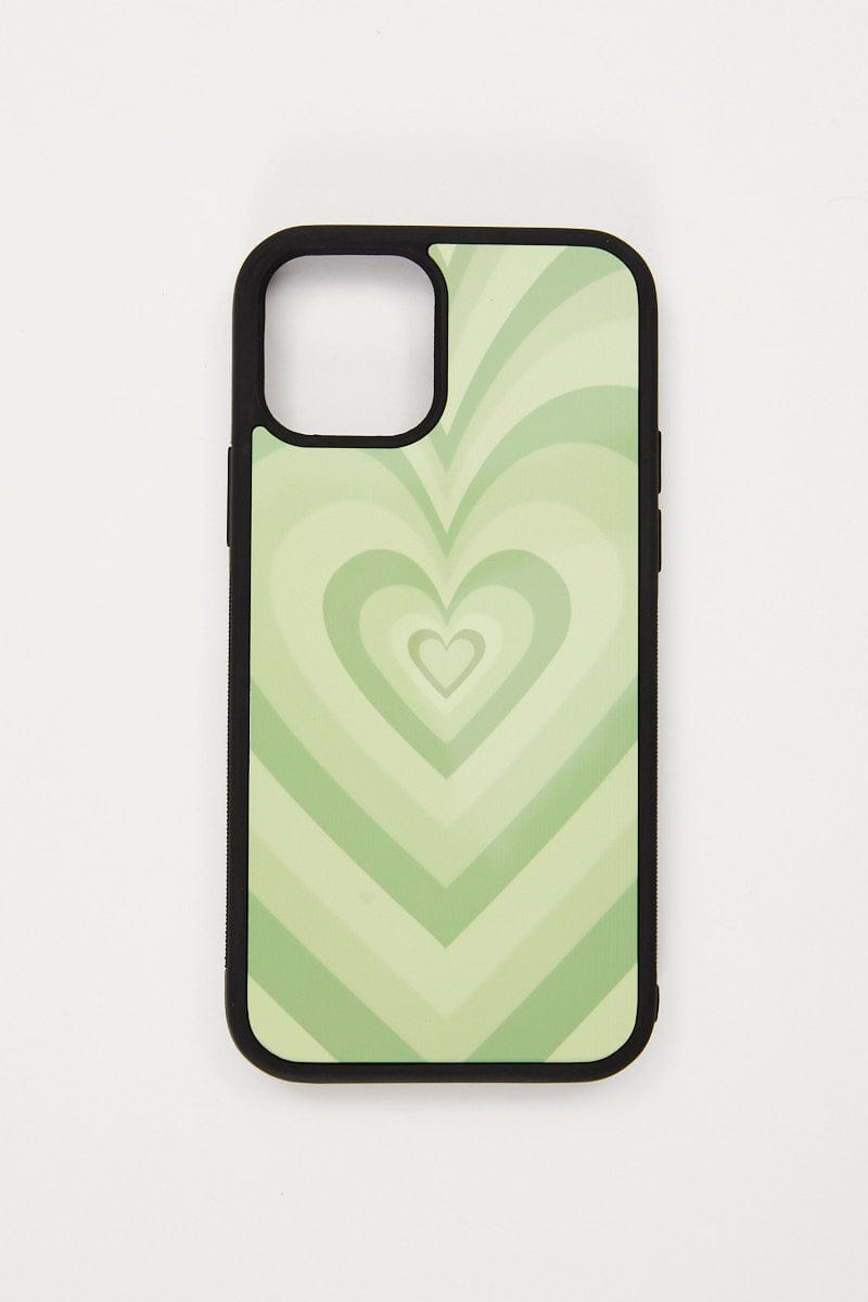 PHONE ACCESSORIES Green Heart Phone Cover I Phone 12 for Women by Ally