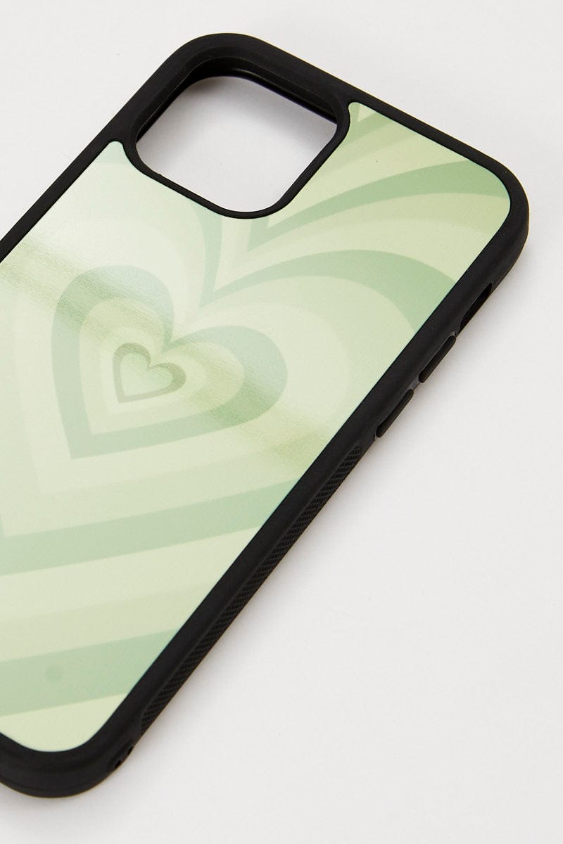 PHONE ACCESSORIES Green Heart Phone Cover I Phone 12 for Women by Ally