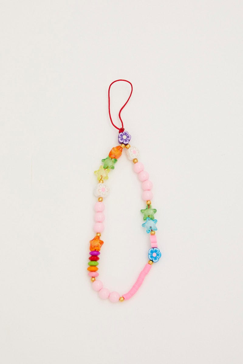 PHONE ACCESSORIES Multi Colourful Phone Chain for Women by Ally