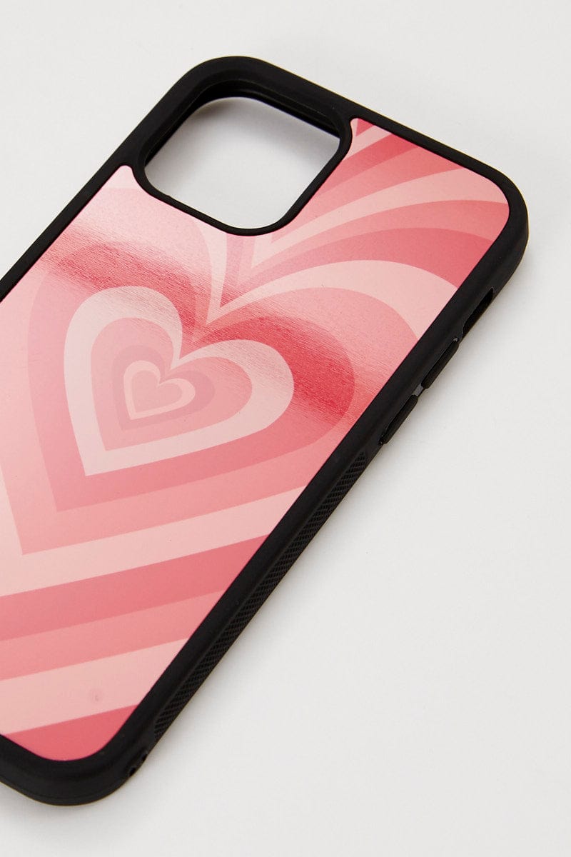 PHONE ACCESSORIES Pink Heart Phone Cover I Phone 12 for Women by Ally