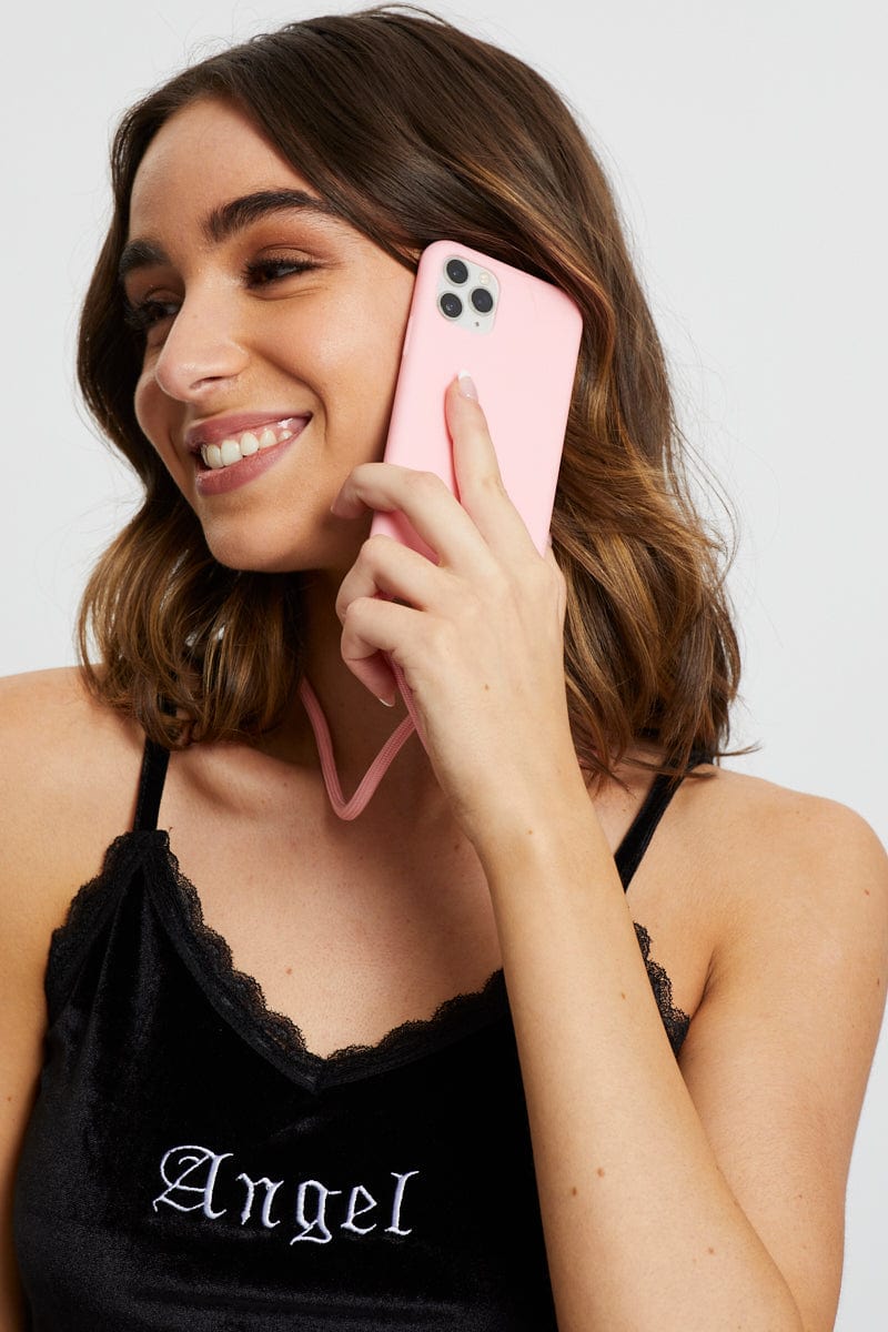 PHONE ACCESSORIES Pink I Phone 11 Pro Smartphone Crossbody Bag for Women by Ally