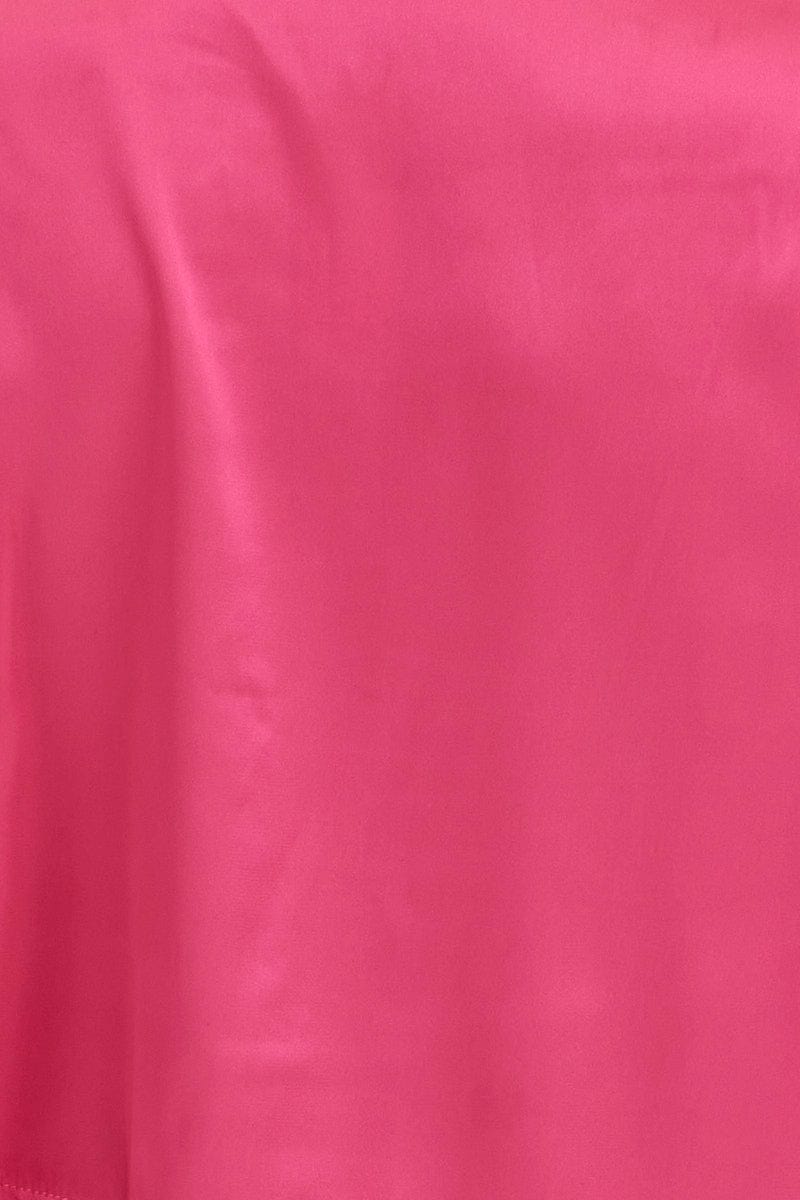 PJ SET Pink Satin Pajamas Set Short Sleeve Crop for Women by Ally