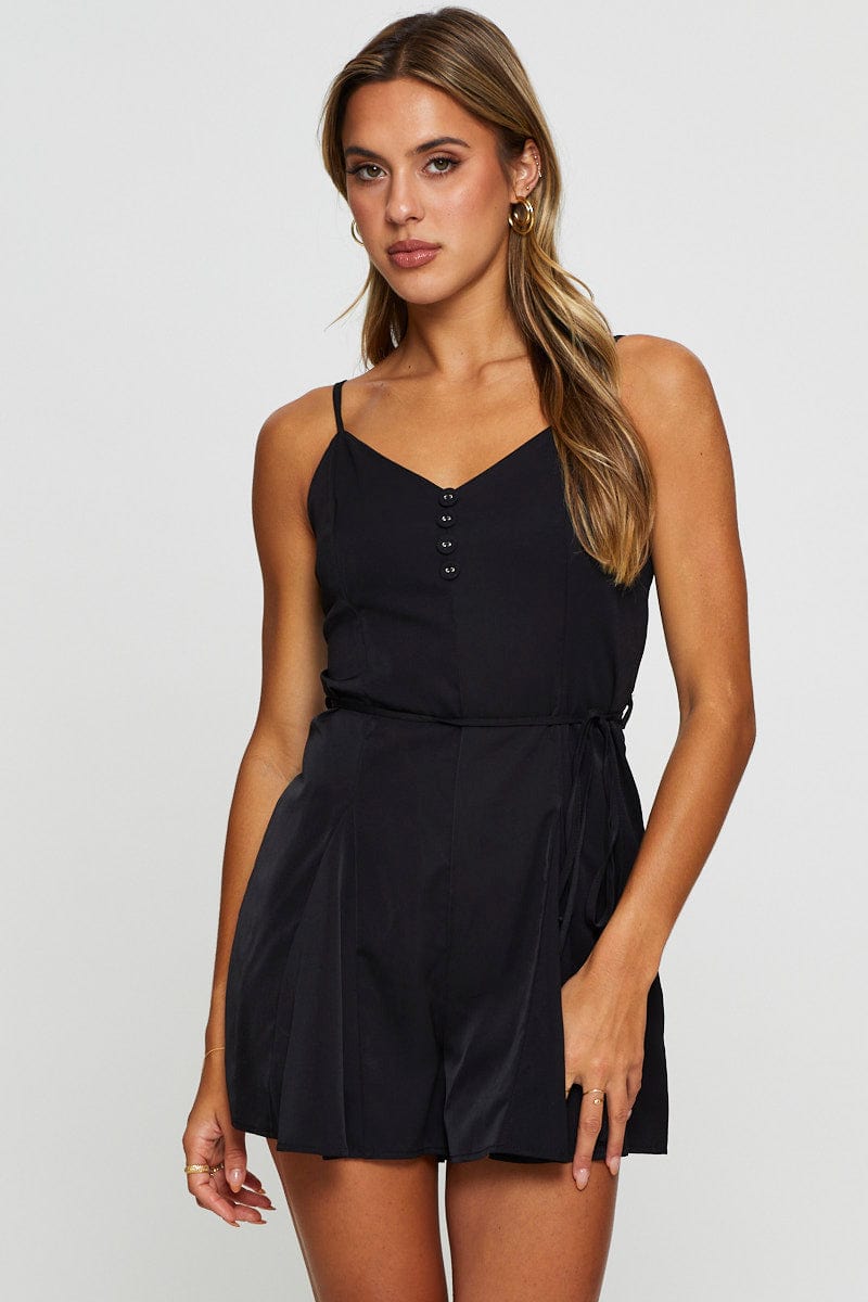 PLAYSUIT Black Playsuit Sleeveless for Women by Ally