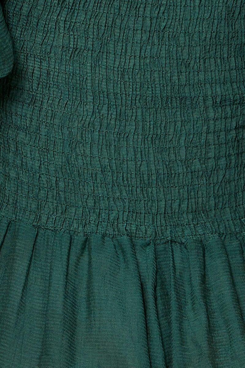 PLAYSUIT Green Playsuit Off Shoulder Mini for Women by Ally