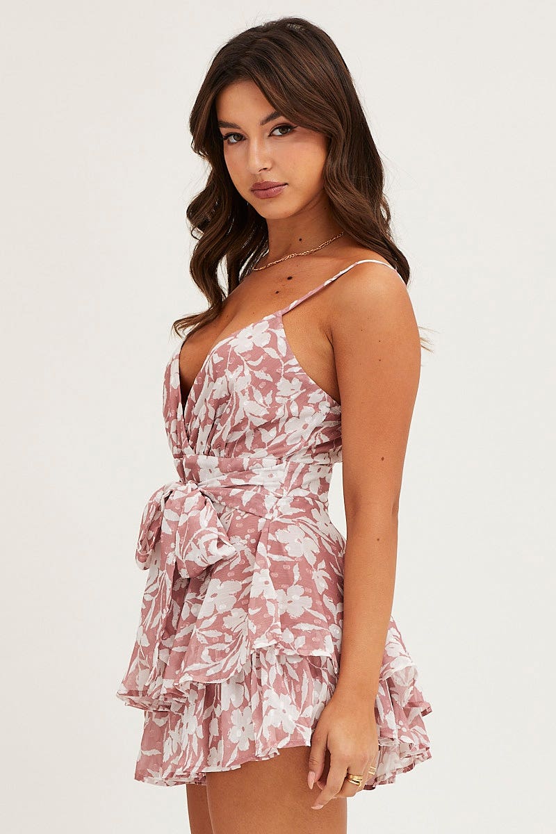 PLAYSUIT Print Layered Short Playsuit for Women by Ally
