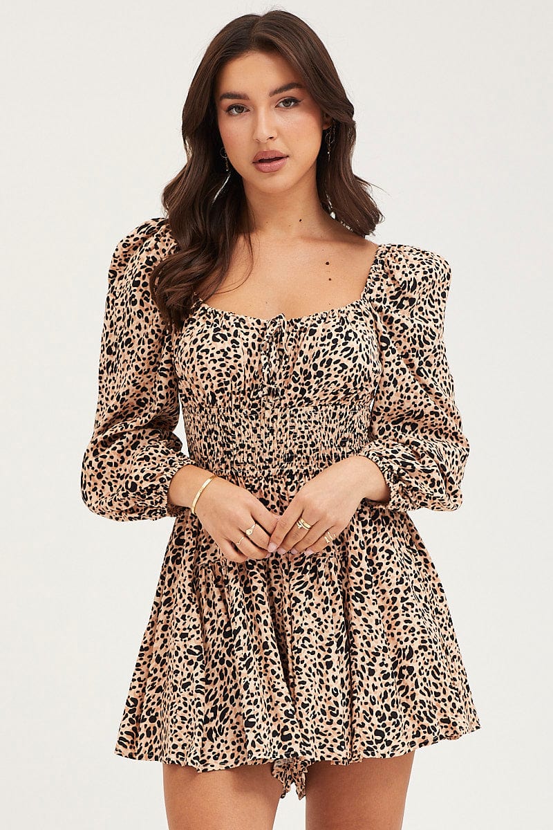 PLAYSUIT Print Playsuit Long Sleeve for Women by Ally