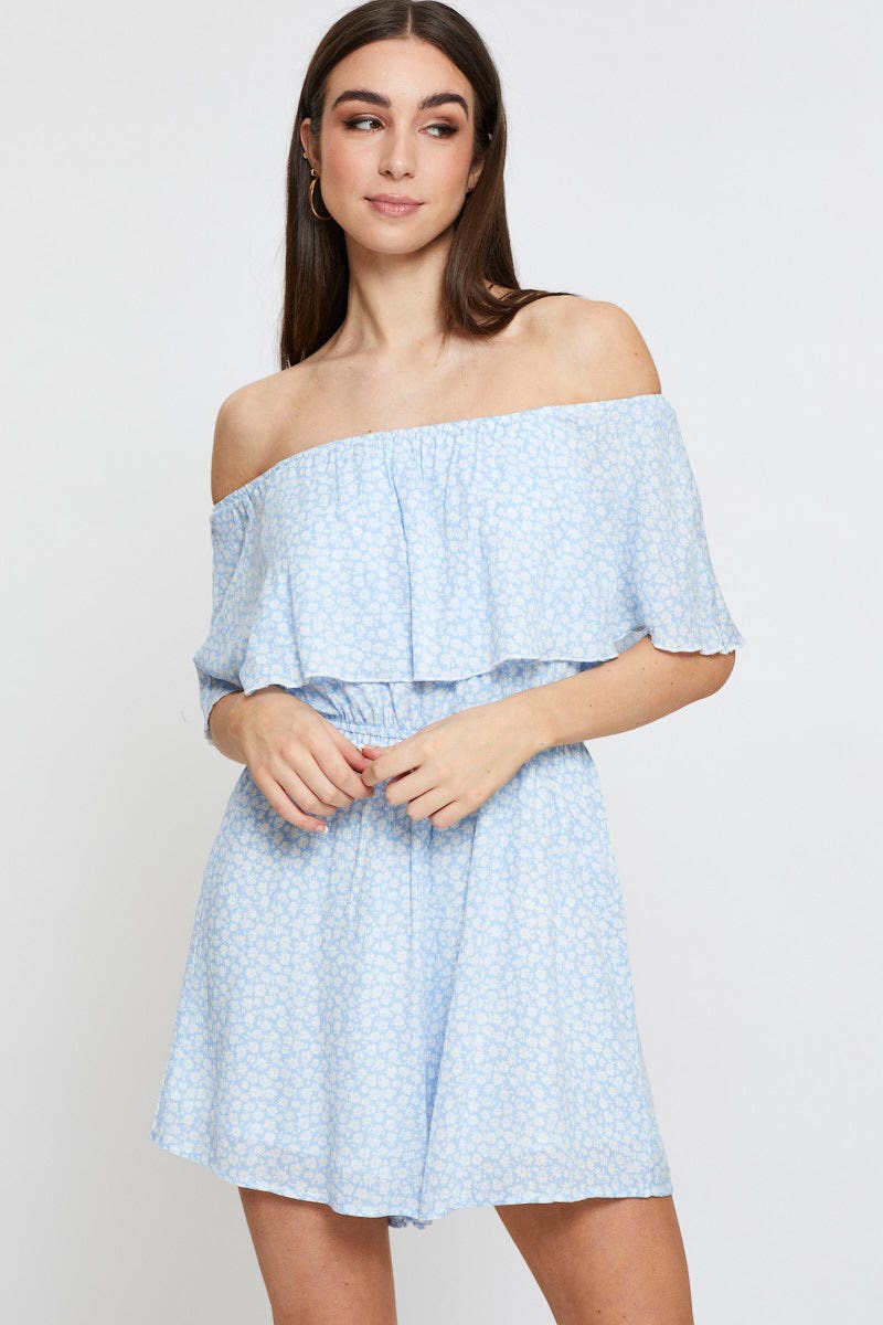 PLAYSUIT Print Playsuit Off Shoulder for Women by Ally