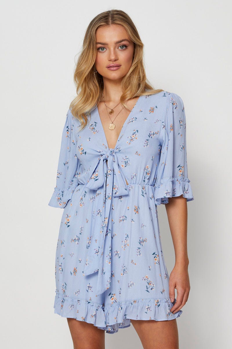PLAYSUIT Print Playsuit Short Sleeve for Women by Ally