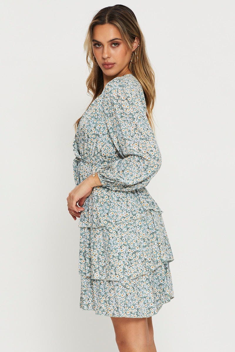 PMO FB SKTER DRESS Print Mini Dress Long Sleeve for Women by Ally
