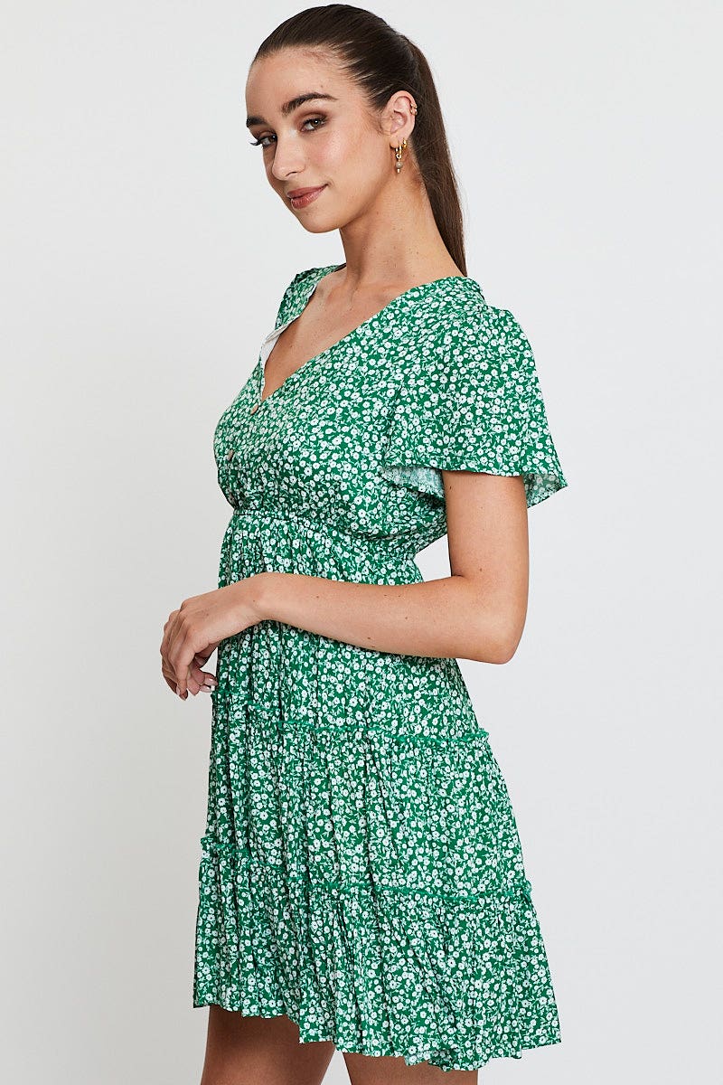 Women's Print Skater Dress Short Sleeve Mini | Ally Fashion Women's Print Skater Dress Short Sleeve Mini | Ally Fashion