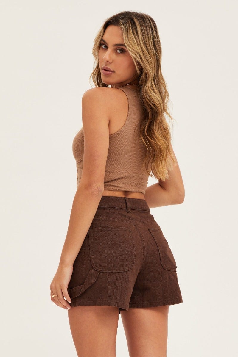 Brown high waisted shorts Only Friends