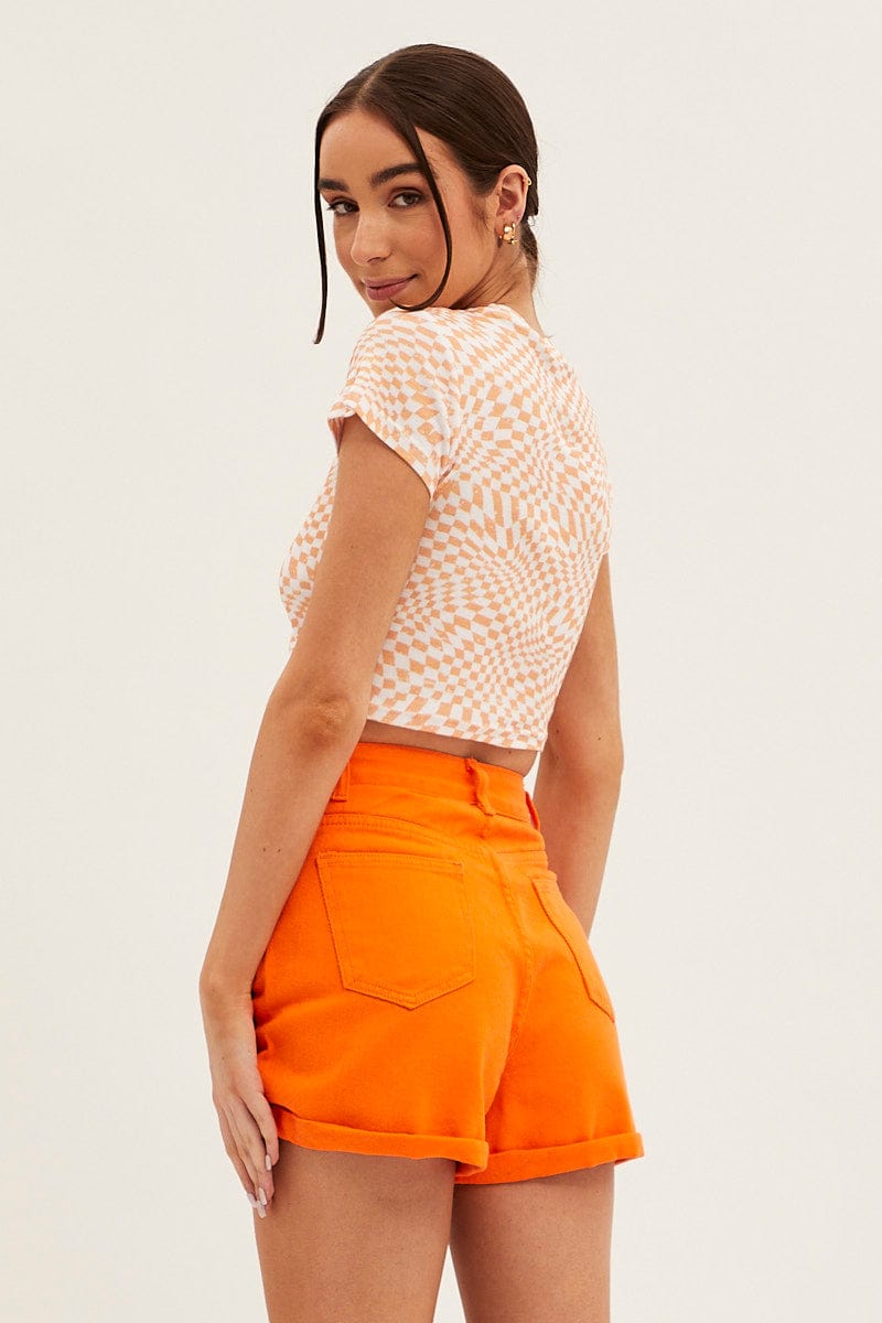 RELAXED SHORT Orange Relaxed Short High Rise for Women by Ally