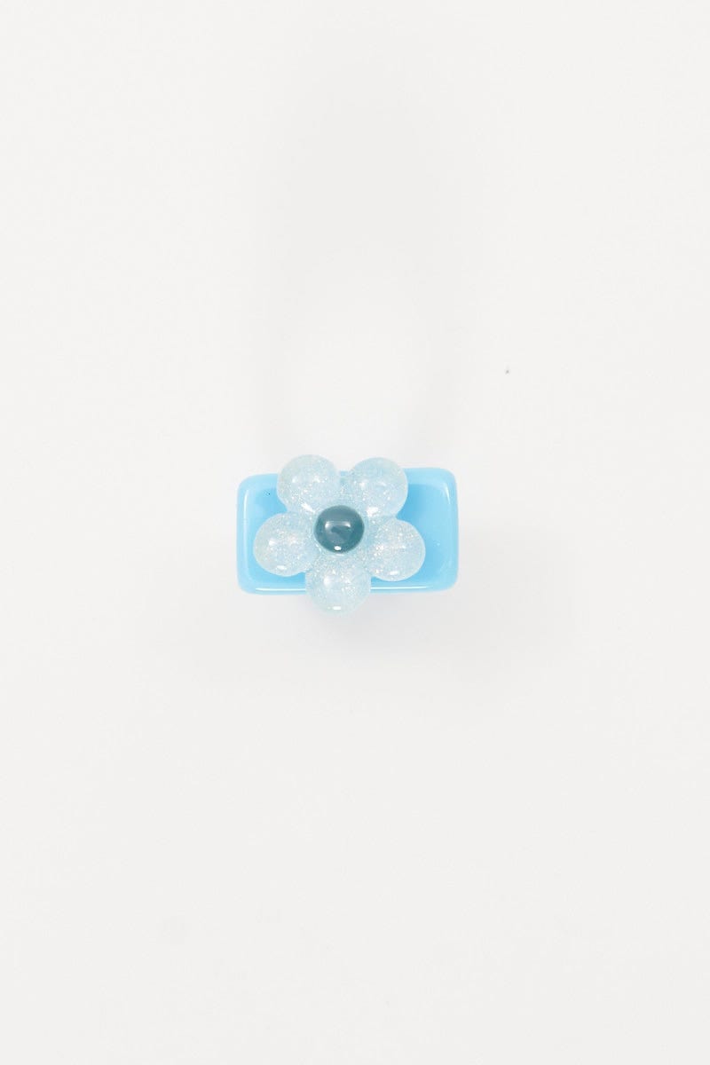 Women’s Blue Chunky Flower Ring | Ally Fashion