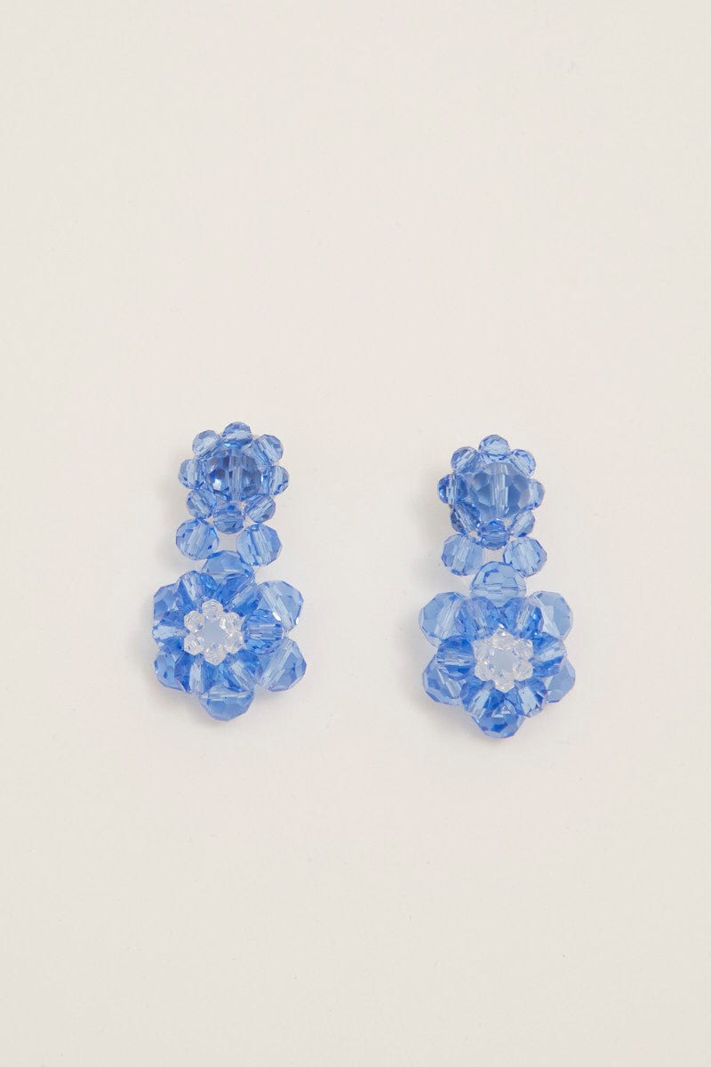 RING Blue Crystal Earrings for Women by Ally