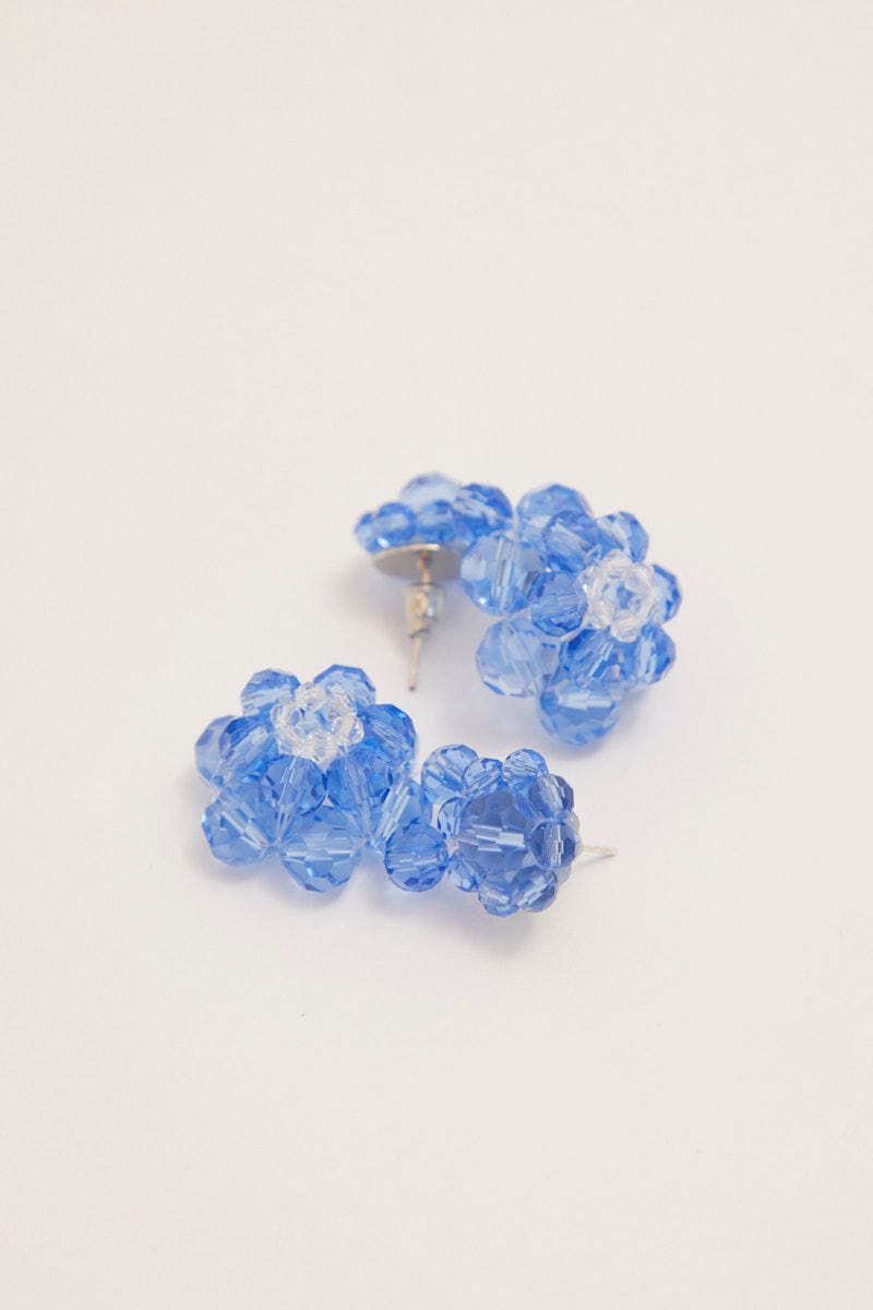 RING Blue Crystal Earrings for Women by Ally