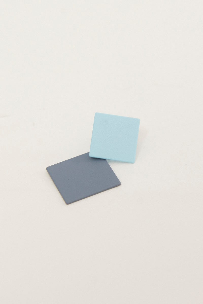 RING Blue Square Earrings for Women by Ally