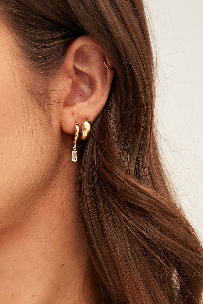 RING Metallic 3 Pack Earrings Set for Women by Ally
