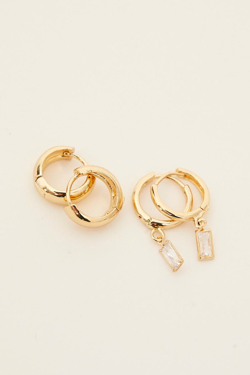 RING Metallic 3 Pack Earrings Set for Women by Ally