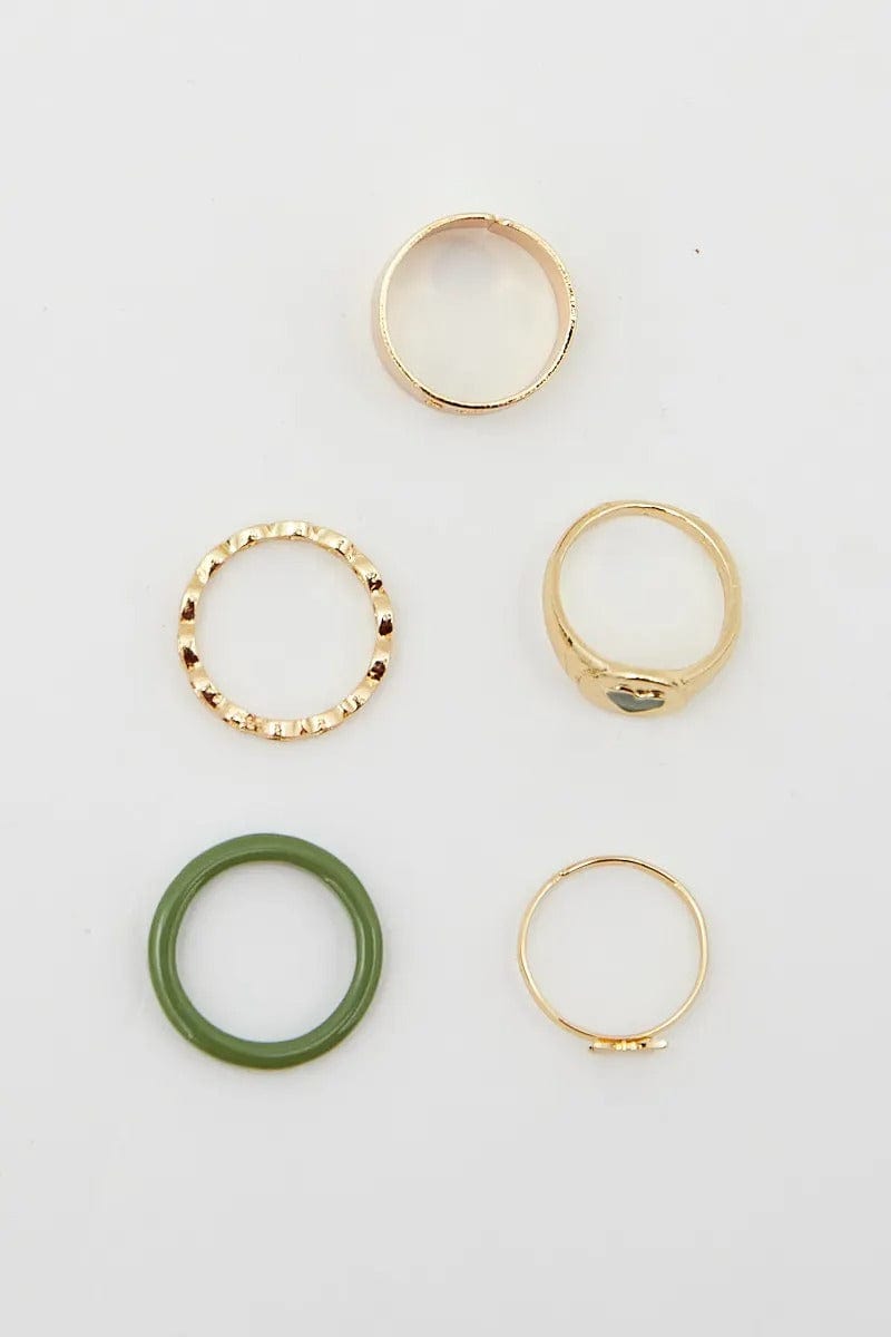 RING Metallic 5Pcs Rings for Women by Ally