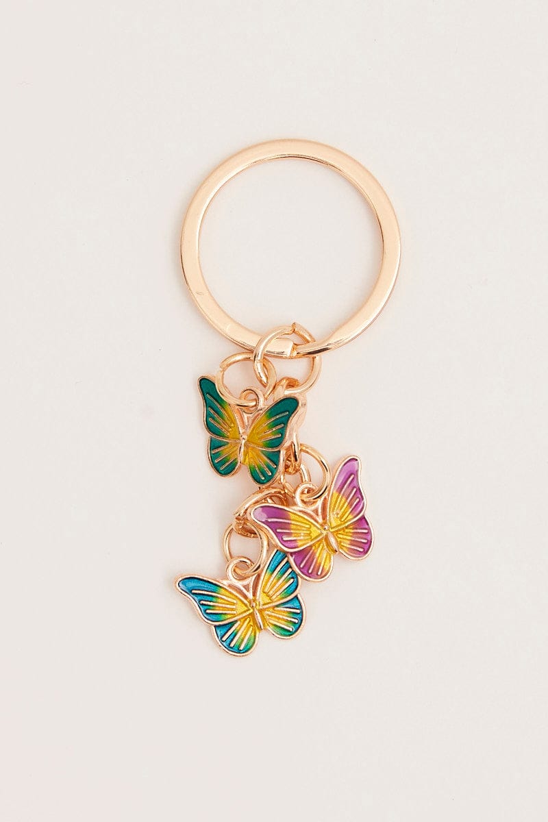 RING Multi Butterfly Charm Keyring for Women by Ally