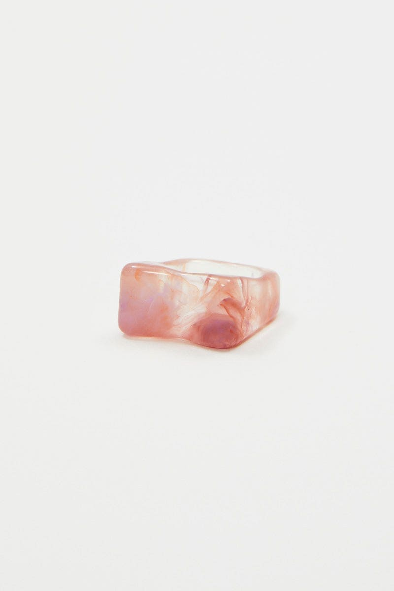 RING Pink Acrylic Ring for Women by Ally