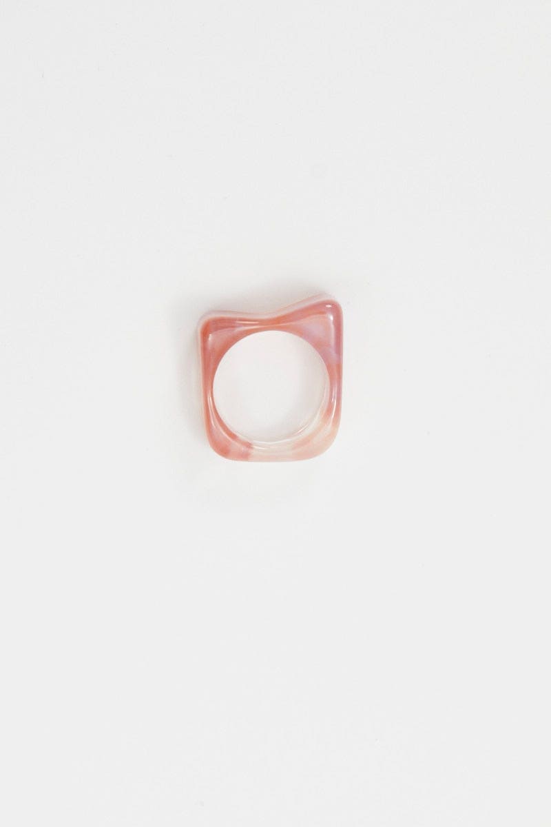 RING Pink Acrylic Ring for Women by Ally