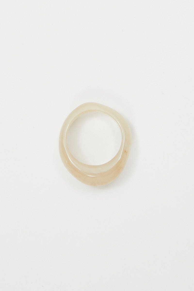 RING White Acrylic Ring for Women by Ally