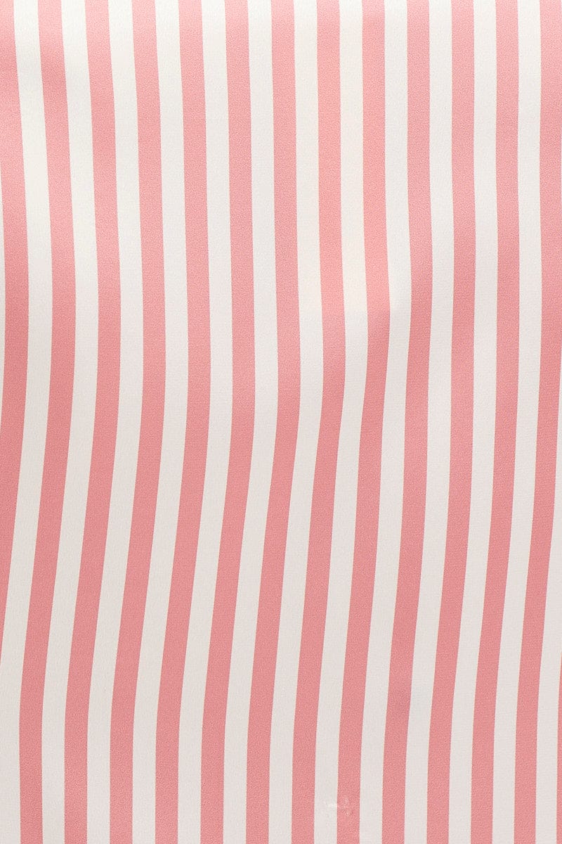 SATIN SET Stripe Satin Short Sleeve Top & Shorts Pj Set for Women by Ally
